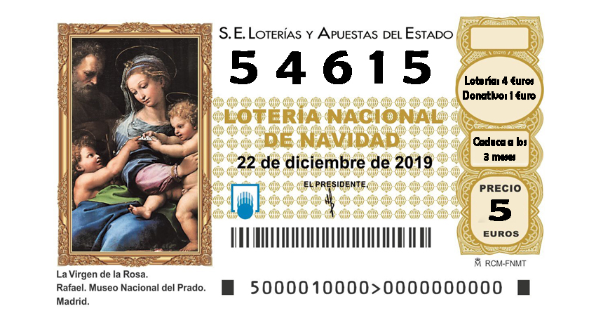 2019-12-22 Lotería Navidad Asociación de Amigos del Palacio de La Mosquera de Arenas de San Pedro